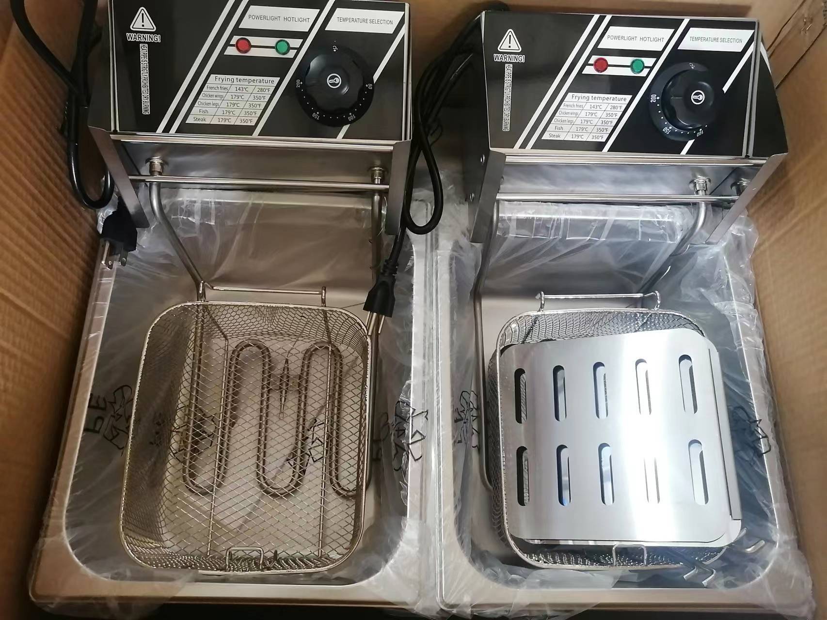 Fritadeira Elétrica de Bancada com Tanque Duplo de 12L, Máquina de Mesa com Dois Tanques para Equipamento de Restaurante de Chá e Fast Food